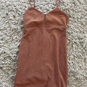 rose gold glitter mini dress